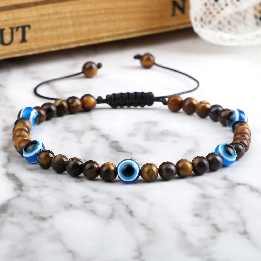 Beaded Bracelets Lucky Turkish Evil Eye Braided Bracelet Handmade Adjustable Knots