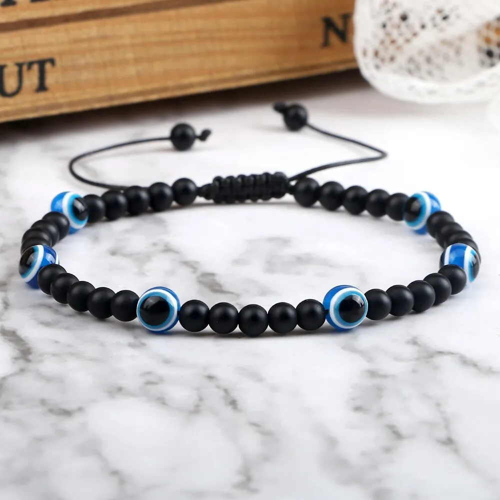 Beaded Bracelets Lucky Turkish Evil Eye Braided Bracelet Handmade Adjustable Knots
