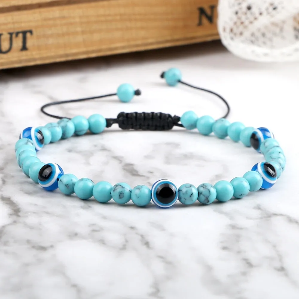 Beaded Bracelets Lucky Turkish Evil Eye Braided Bracelet Handmade Adjustable Knots