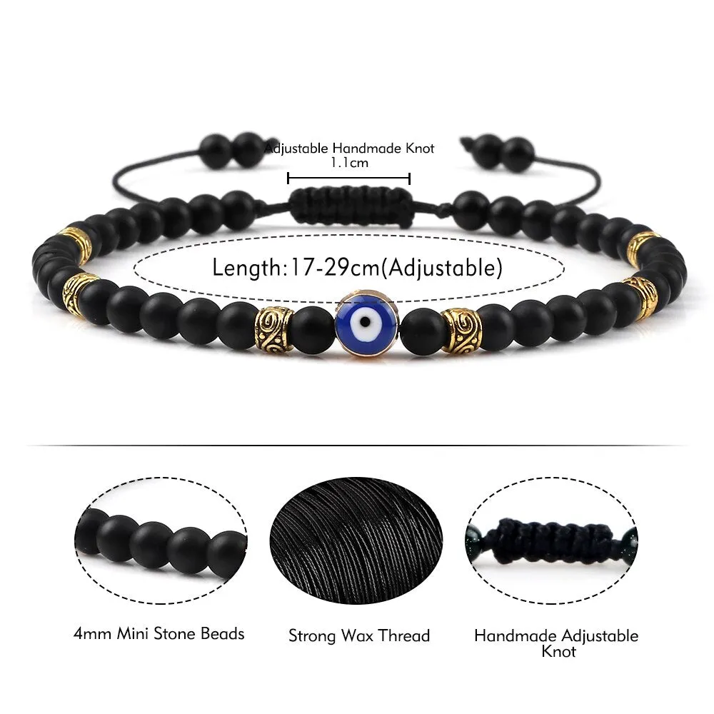 Beaded Bracelets Lucky Turkish Evil Eye Braided Bracelet Handmade Adjustable Knots