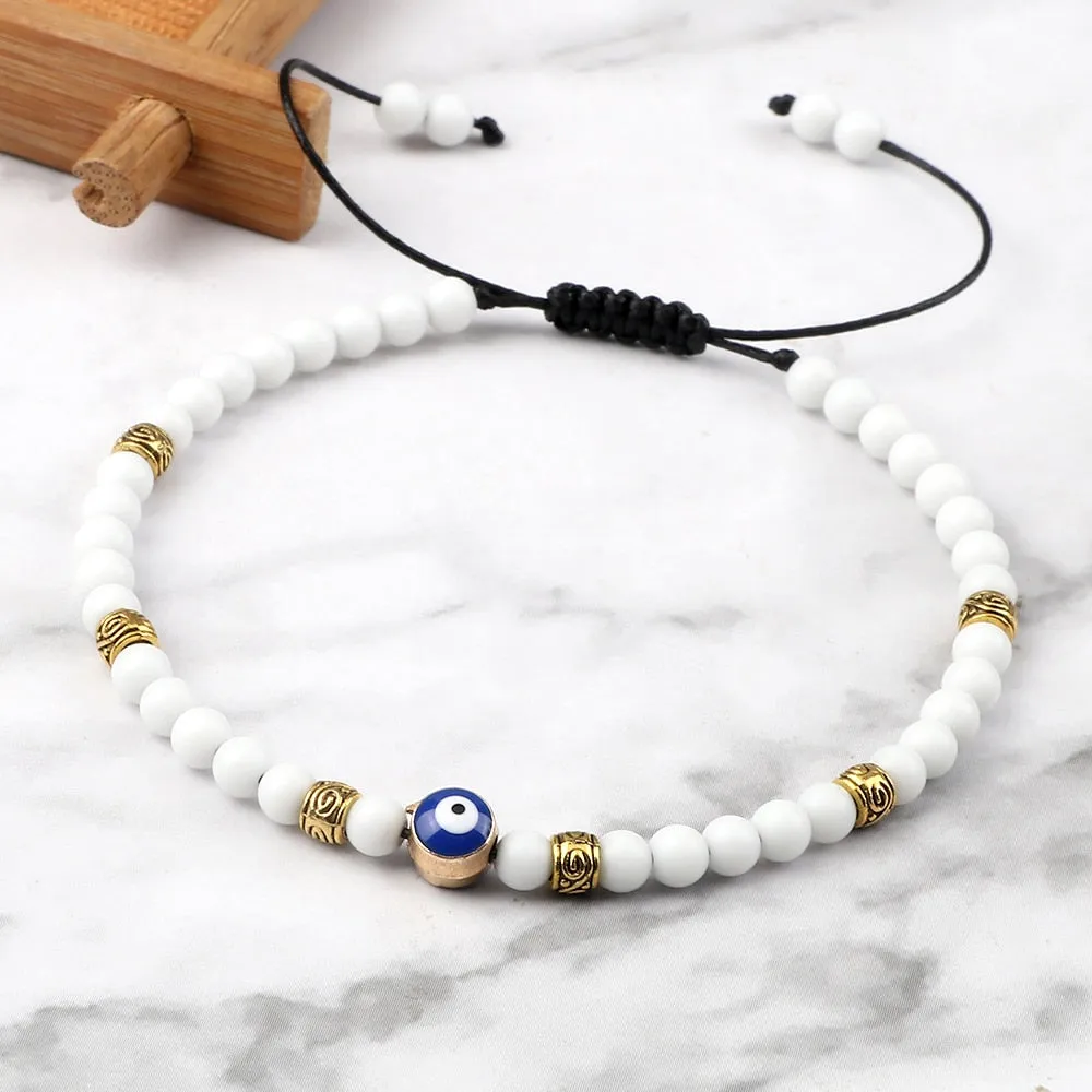 Beaded Bracelets Lucky Turkish Evil Eye Braided Bracelet Handmade Adjustable Knots