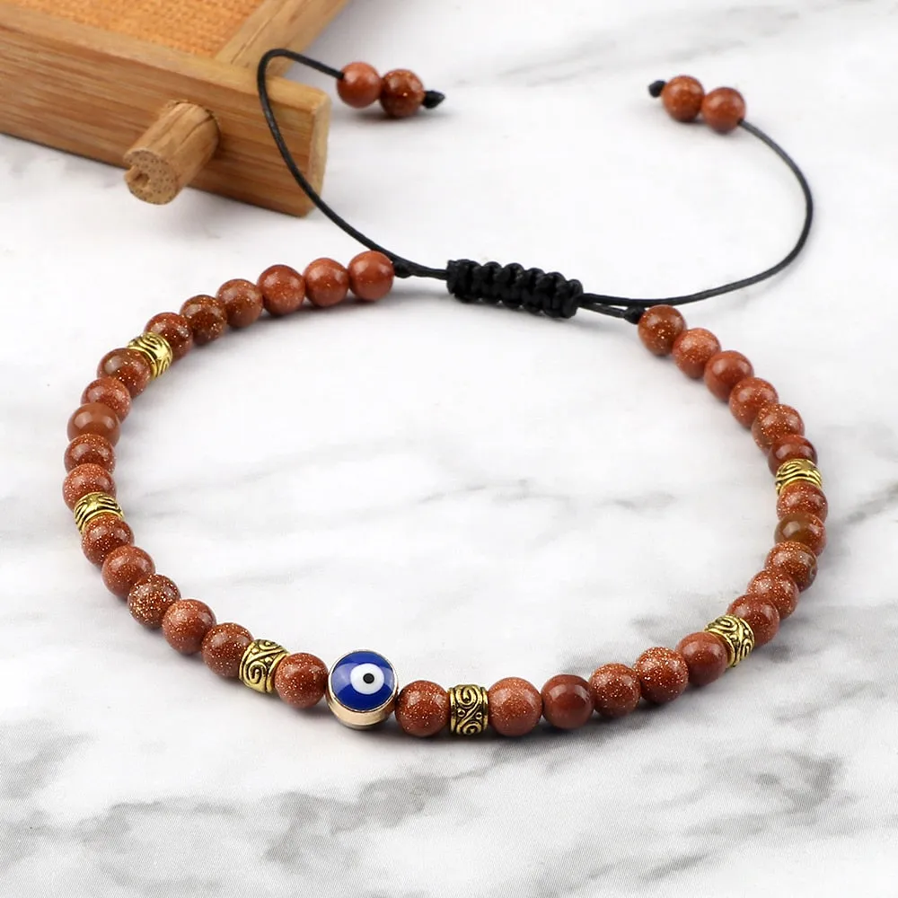 Beaded Bracelets Lucky Turkish Evil Eye Braided Bracelet Handmade Adjustable Knots