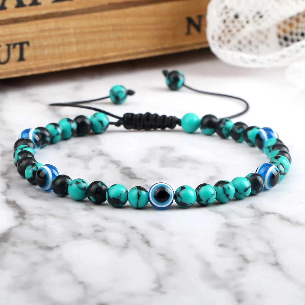 Beaded Bracelets Lucky Turkish Evil Eye Braided Bracelet Handmade Adjustable Knots