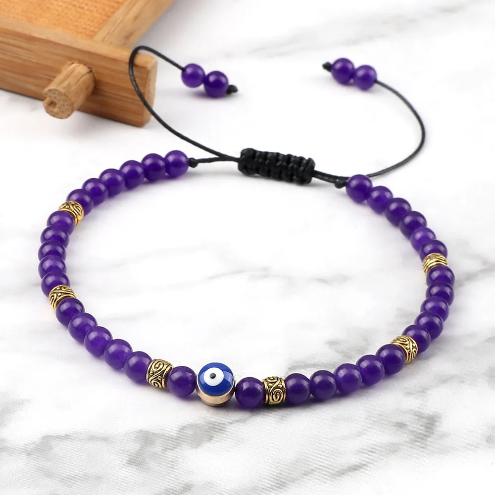 Beaded Bracelets Lucky Turkish Evil Eye Braided Bracelet Handmade Adjustable Knots