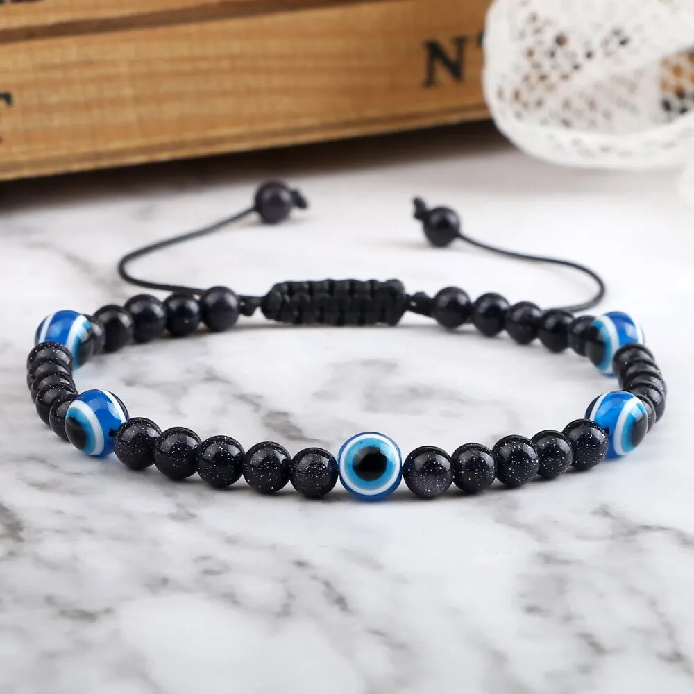 Beaded Bracelets Lucky Turkish Evil Eye Braided Bracelet Handmade Adjustable Knots