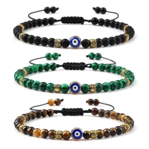 Beaded Bracelets Lucky Turkish Evil Eye Braided Bracelet Handmade Adjustable Knots