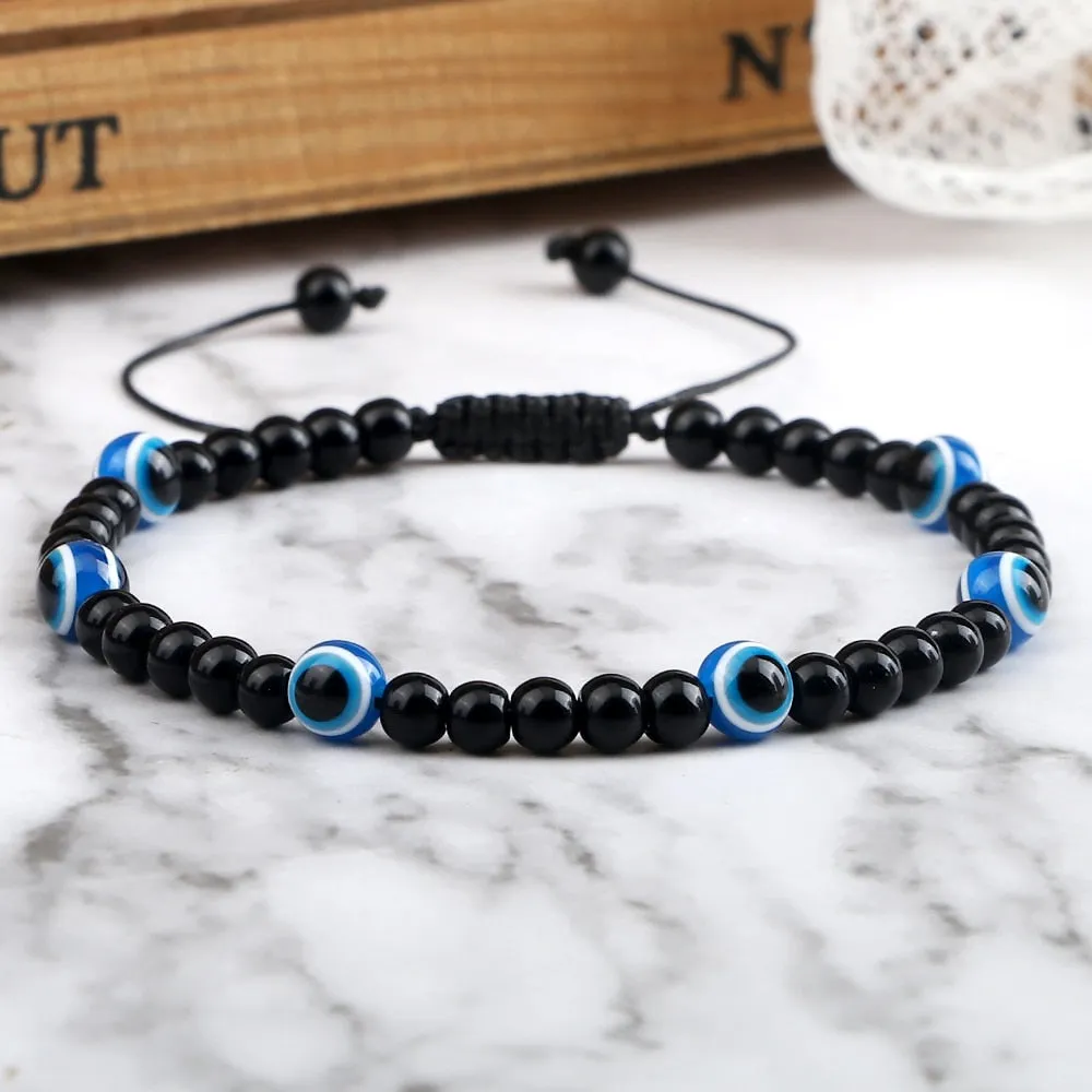 Beaded Bracelets Lucky Turkish Evil Eye Braided Bracelet Handmade Adjustable Knots