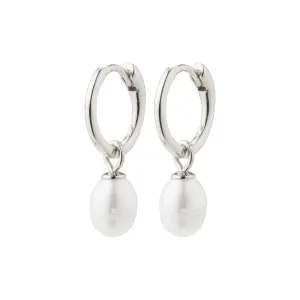 BERTHE pearl hoop earrings silver-plated