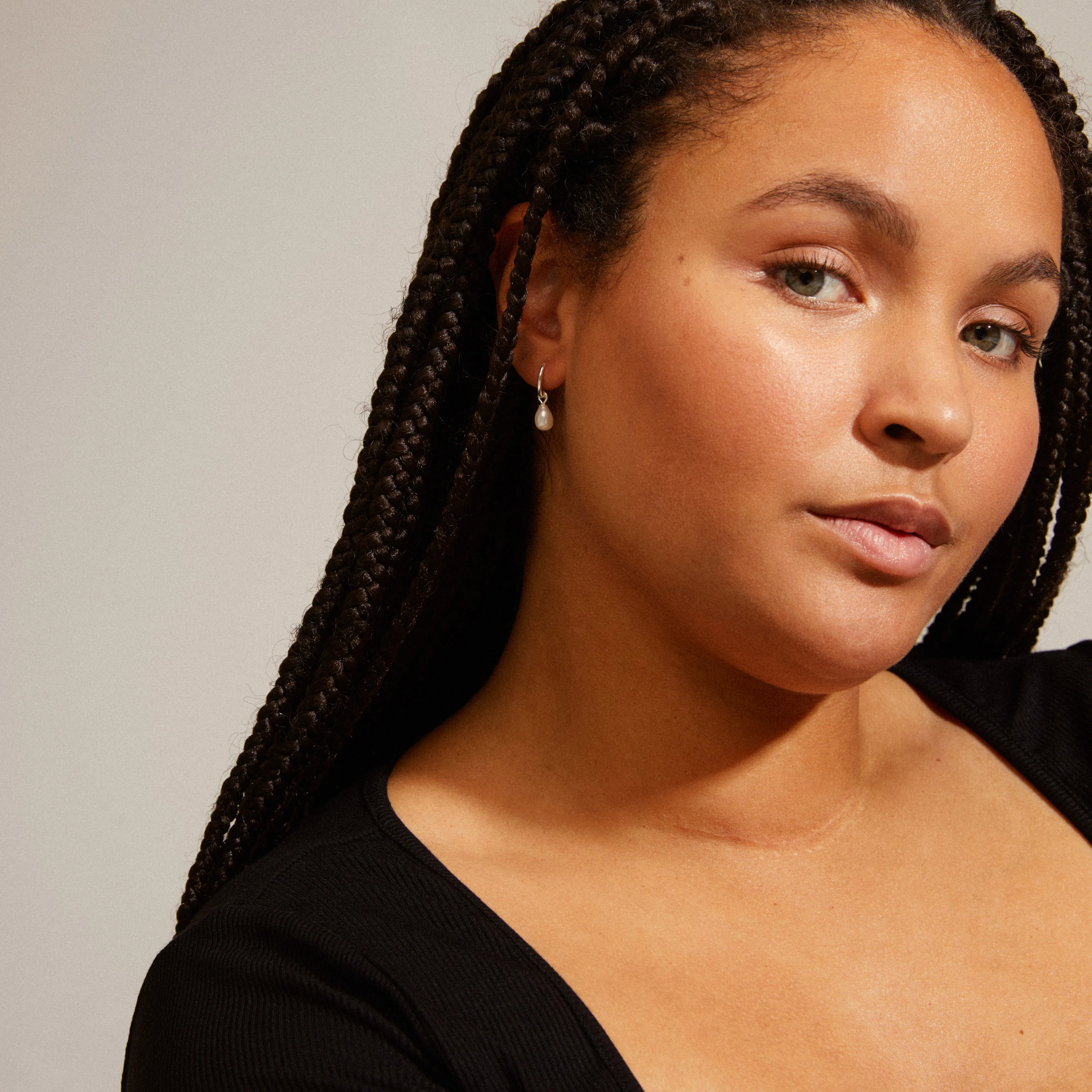 BERTHE pearl hoop earrings silver-plated
