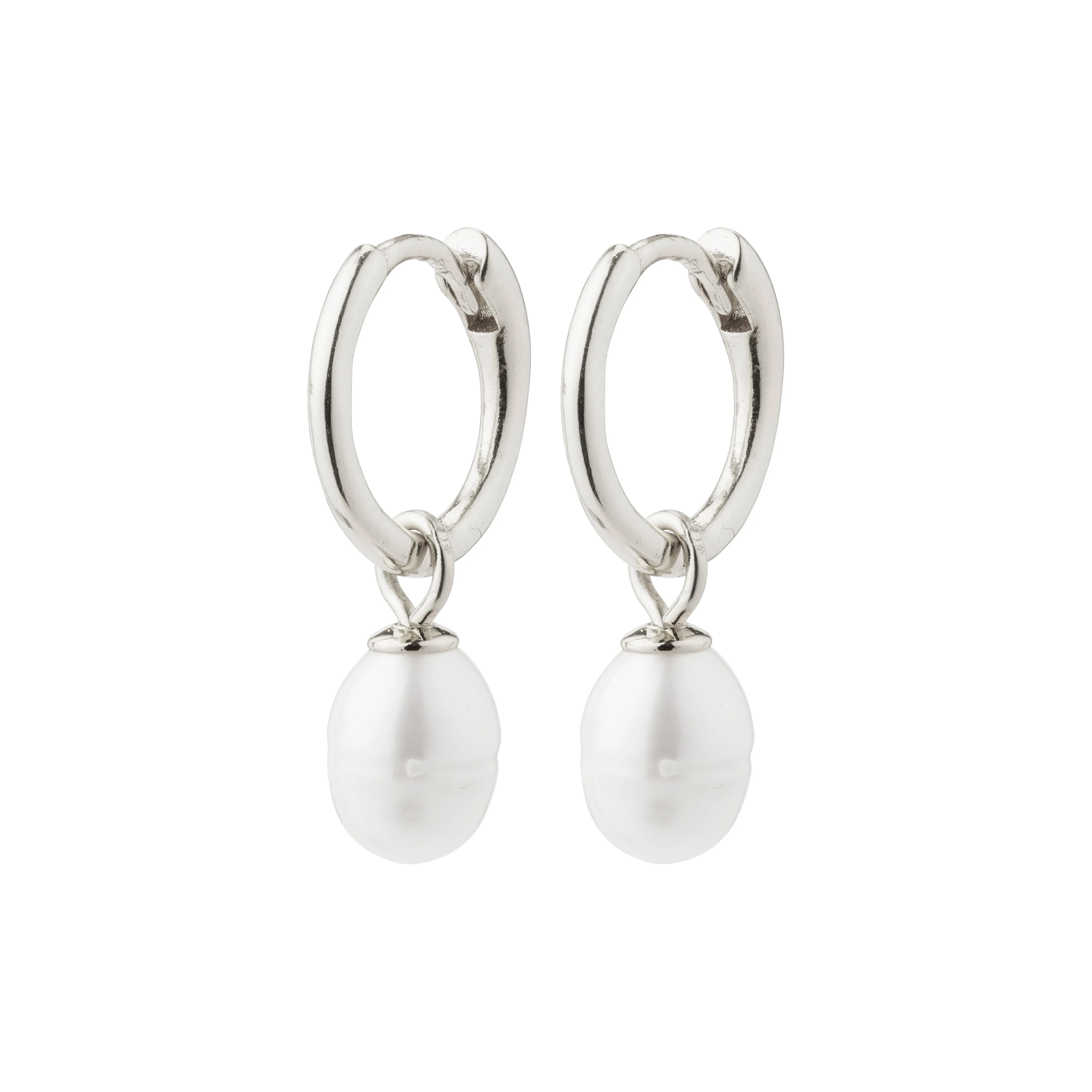 BERTHE pearl hoop earrings silver-plated