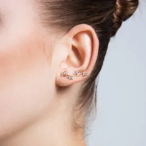 Brass Shiny Ear Cuffs & Climber Earrings in Gold