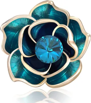 Brooches for Women Green Rose Crystal- Austrian Rhinestone Brooch Jewelry - Ladies Wedding Bouquet Brooches Pin for Birthday, Christmas, Anniversary