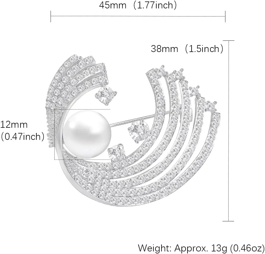 Brooches for Women, Shiny Cubic Zirconia Brooch Pins for Women Fashion Brooch Pin Broach Jewelry Gift