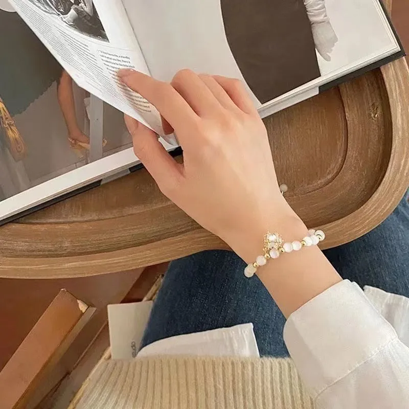 CARLIDANA Trendy High Quality Niche Design Gold Color Opal Bracelet for Women Jewelry Gift Ajustable Non Tarnish,Non Allergic
