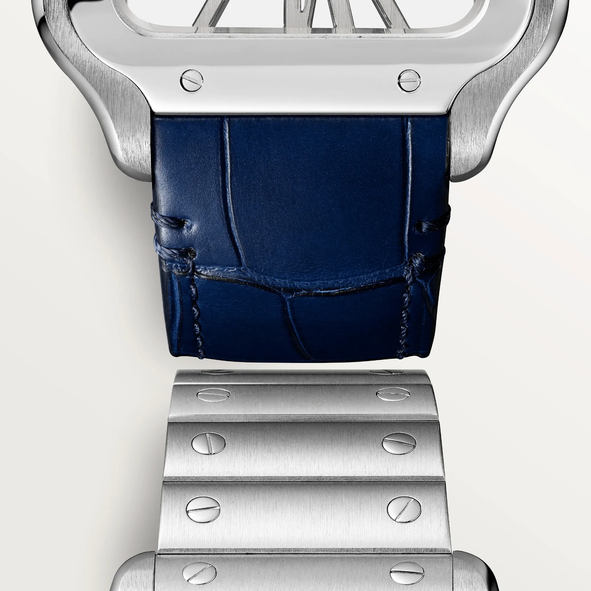 Cartier Santos Stainless Steel Skeleton Men's Watch