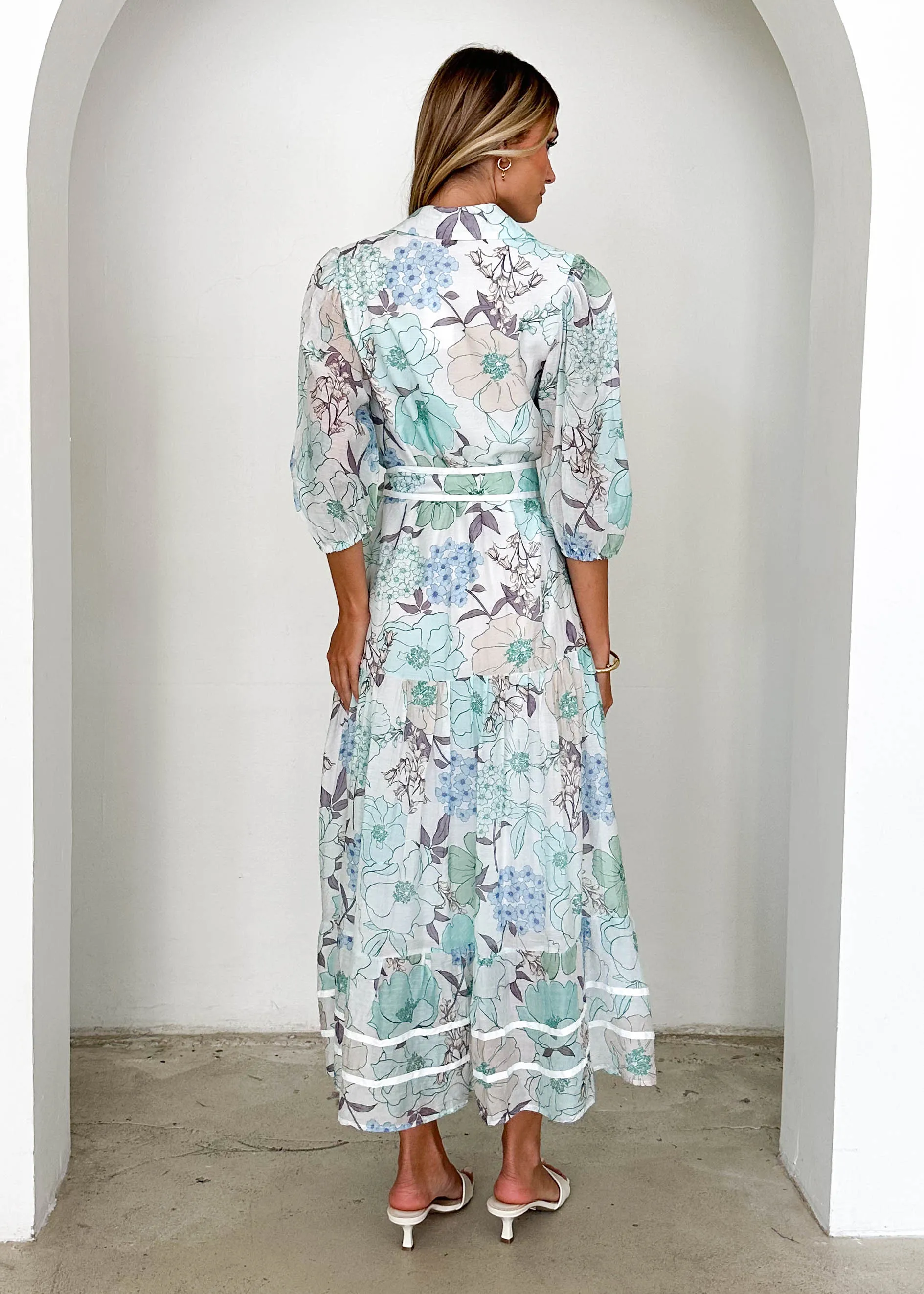 Chesire Maxi Dress - Blue Floral