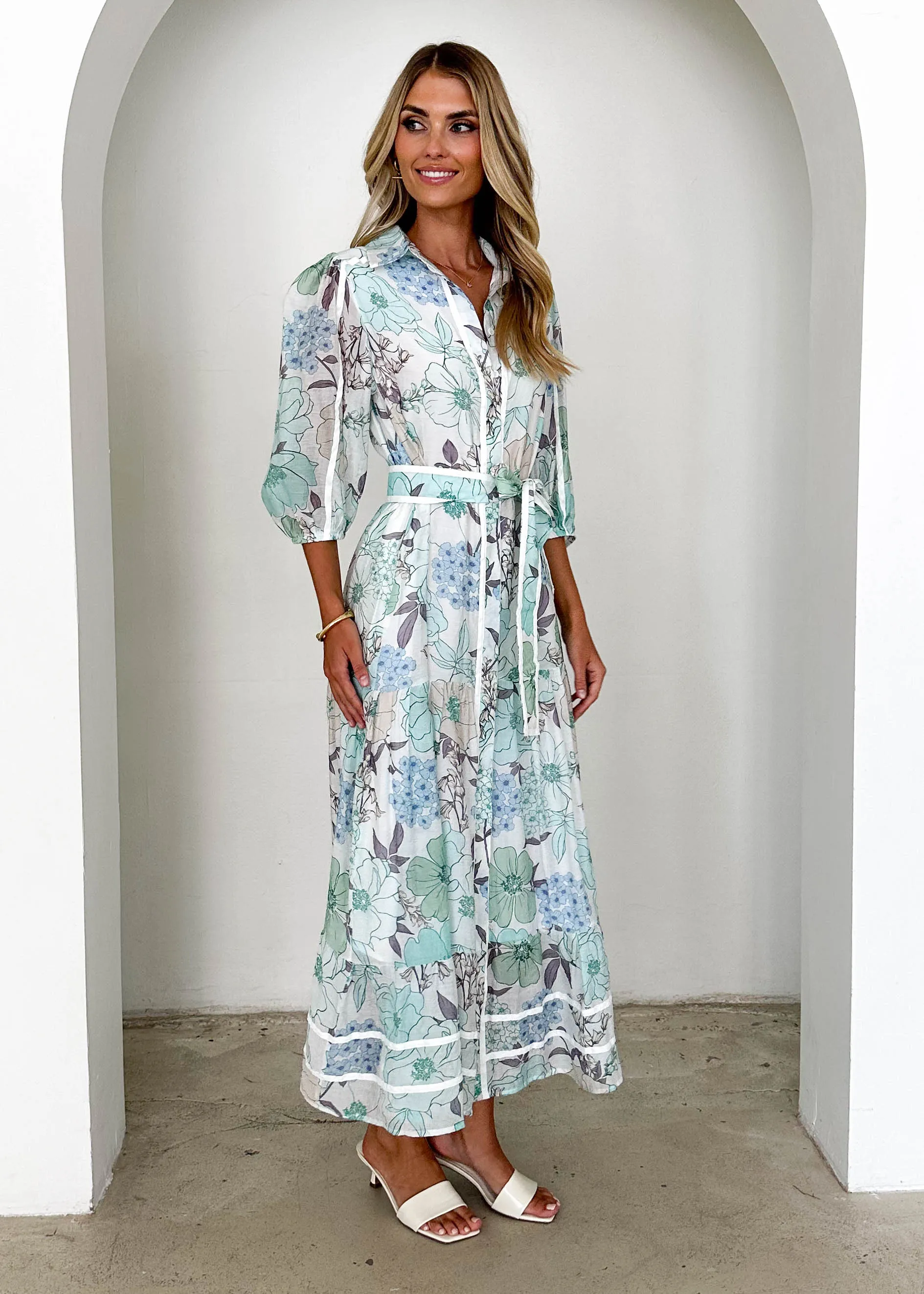 Chesire Maxi Dress - Blue Floral