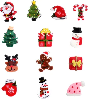 Christmas Brooch Pin Set for Women - Tree, Snowman, Santa, Reindeer, Cap Brooch Pins - Stocking Stuffers