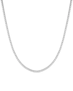 Classic Thin Tennis Necklace Silver 20" | Silver