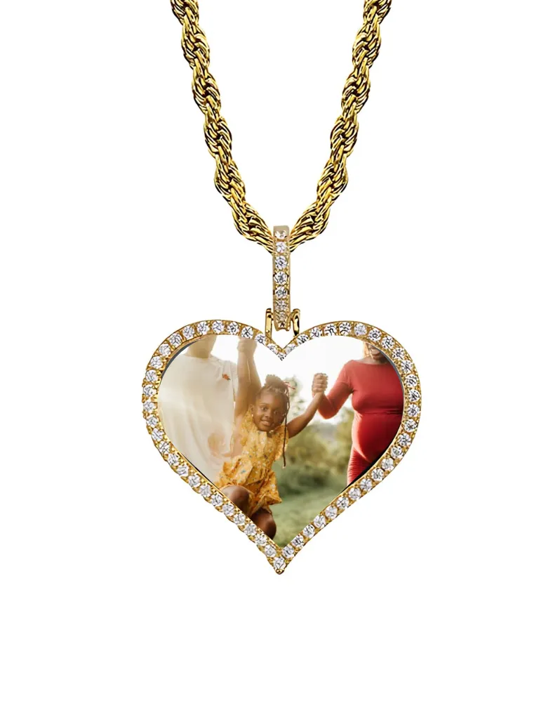 Classy Heart Photo Pendant