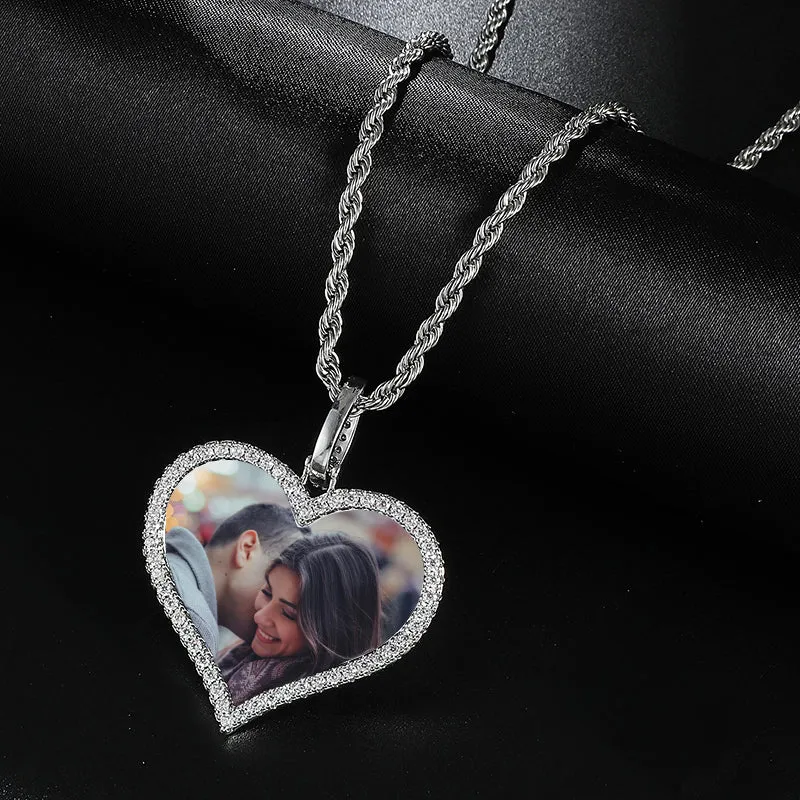 Classy Heart Photo Pendant