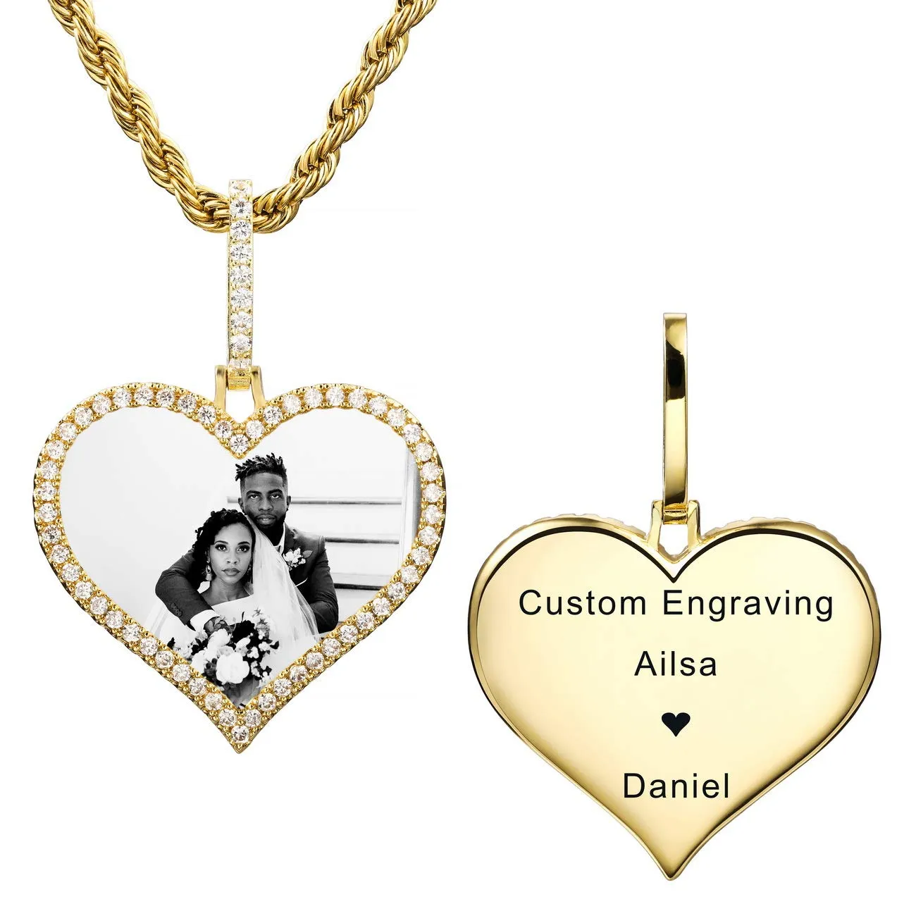 Classy Heart Photo Pendant