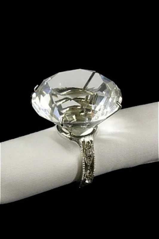 Crystal / Metal Napkin Ring with Diamond - Size 60mm

 - Set of 6