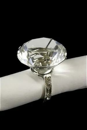 Crystal / Metal Napkin Ring with Diamond - Size 60mm

 - Set of 6