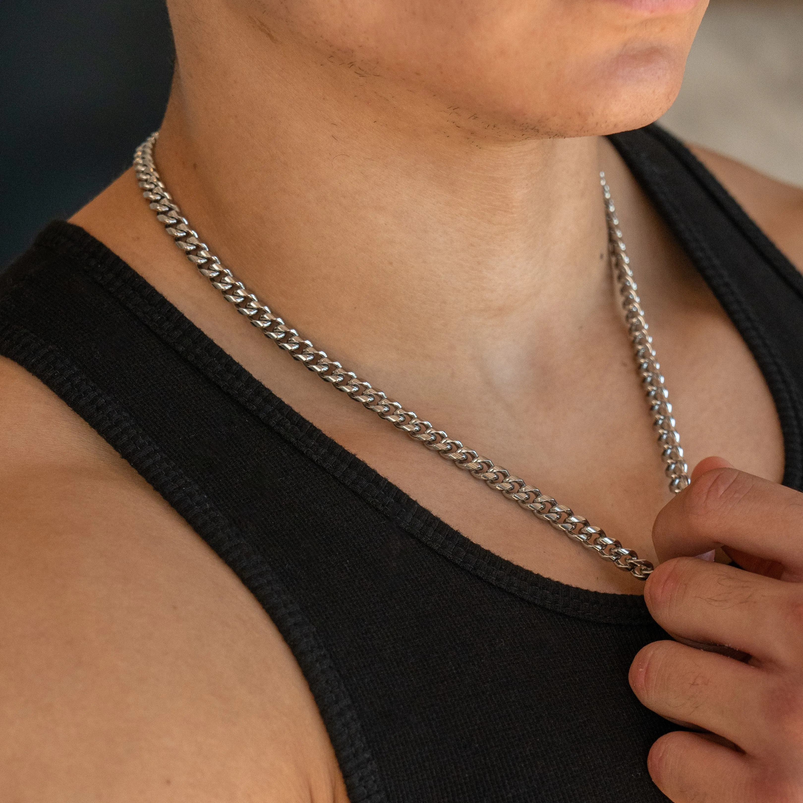 Cuban Link Chain 7mm - Silver RG154
