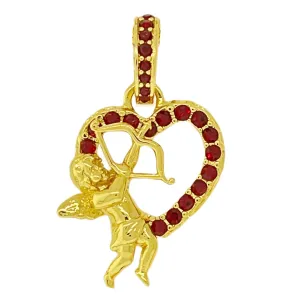 “Cupid’s Love” Red Heart Valentines Enhancer Charm by Ritzy Couture DeLuxe™ – 18k Gold Plating