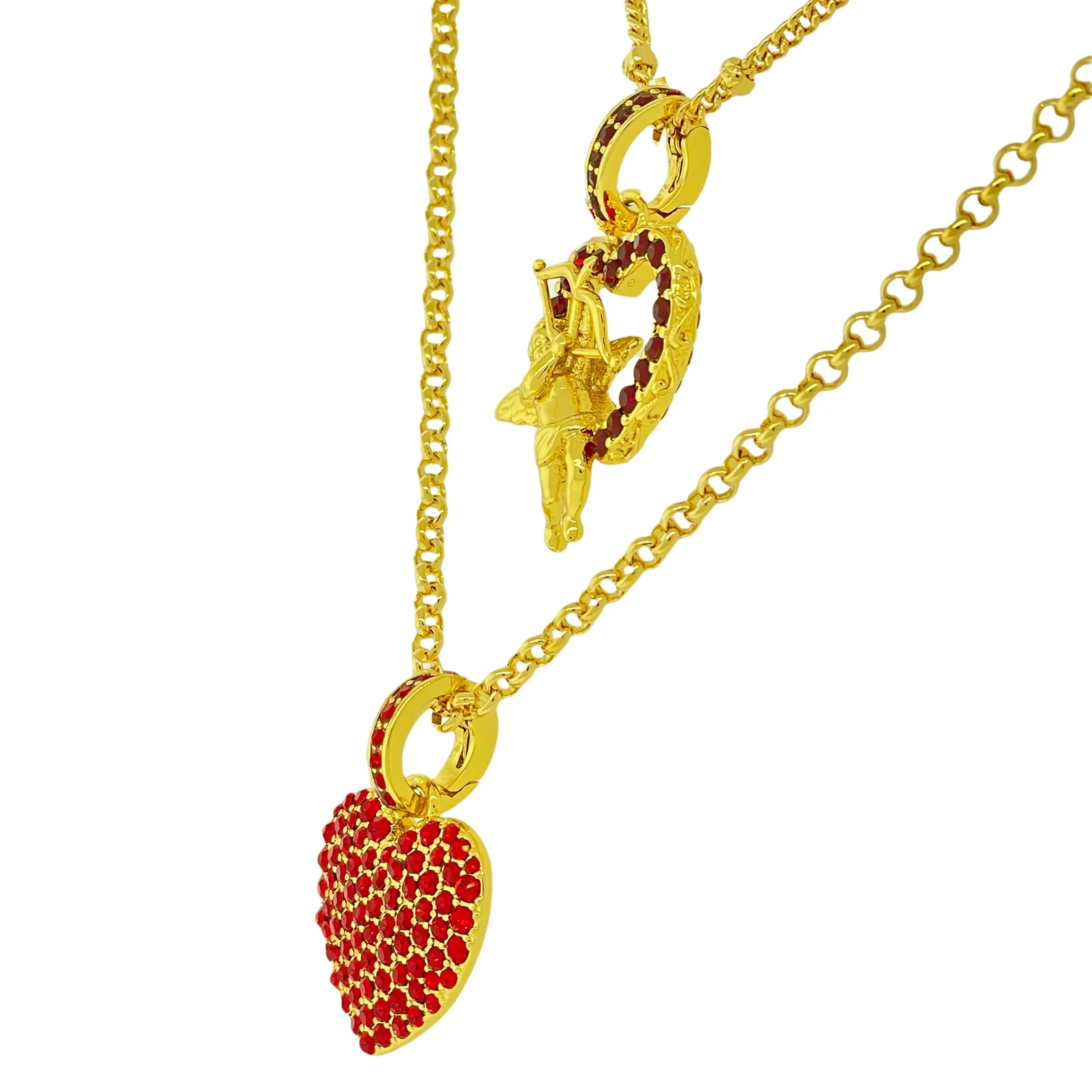 “Cupid’s Love” Red Heart Valentines Enhancer Charm by Ritzy Couture DeLuxe™ – 18k Gold Plating