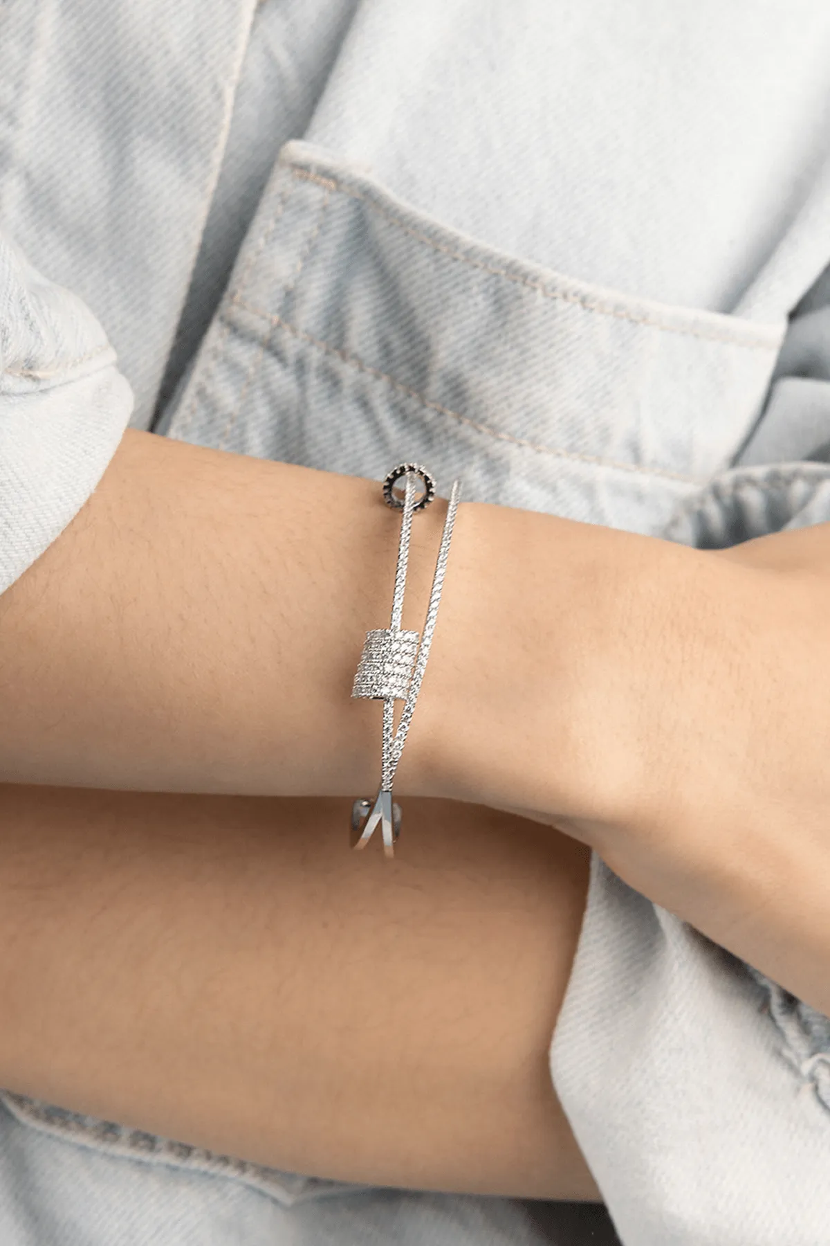 Double Cuff with Sliding Rings