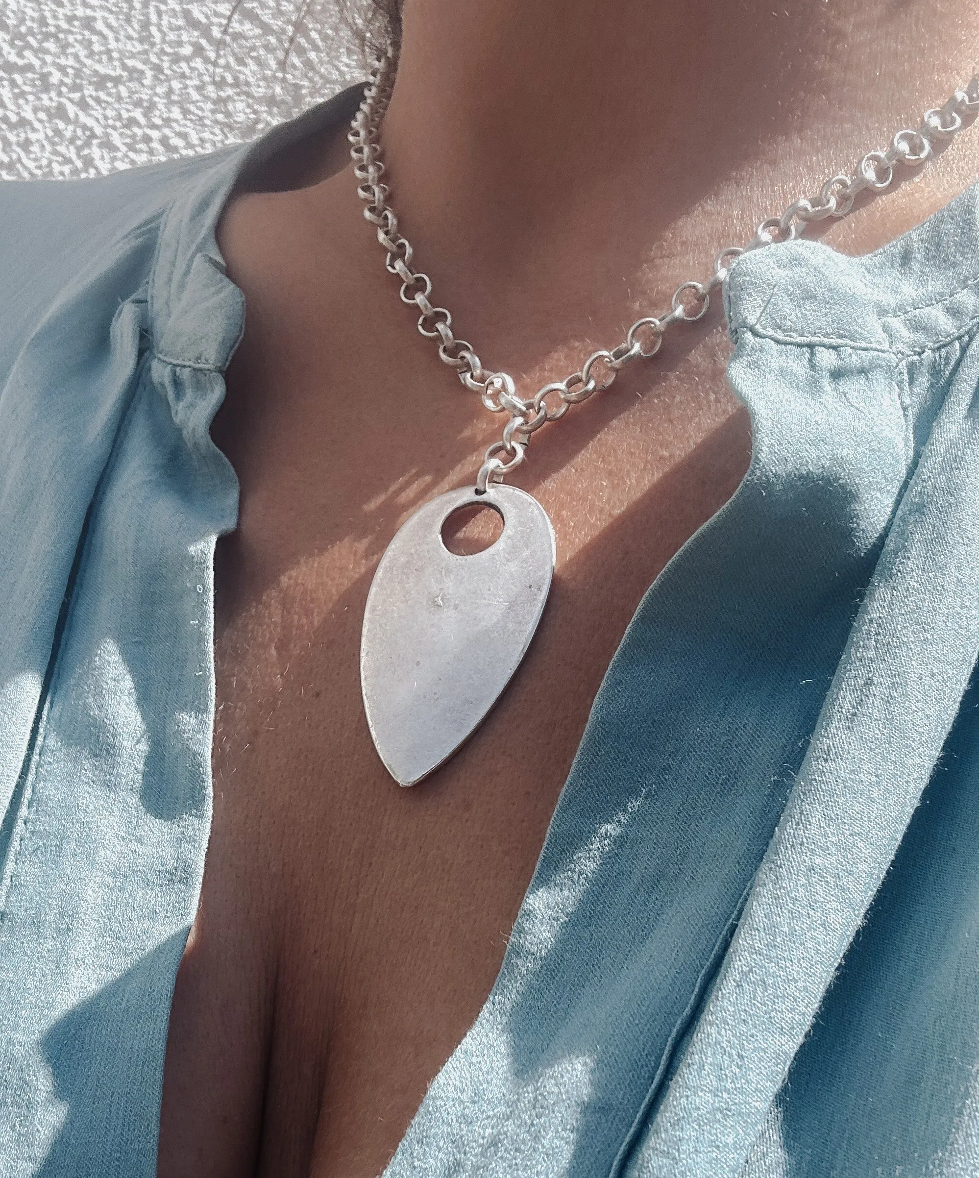 Elongated Teardrop Statement Necklace