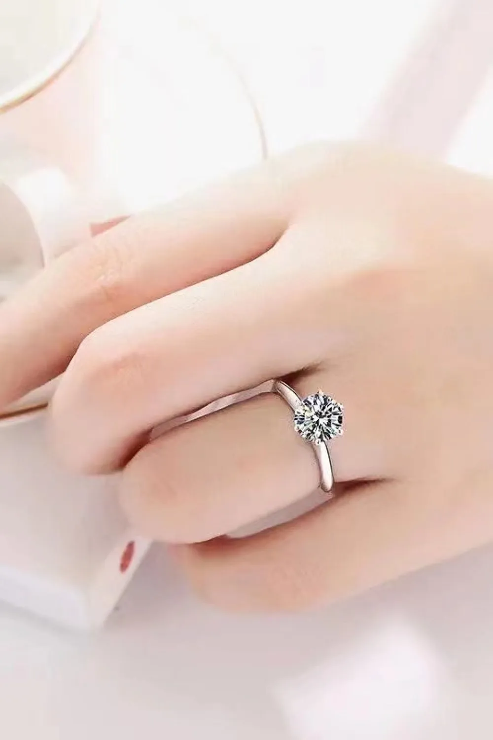 Elysian Glow 3 Carat Moissanite 6-Prong Ring