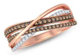 EternalDia Champagne Diamond Bypass Fashion Ring