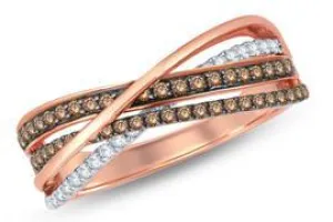 EternalDia Champagne Diamond Bypass Fashion Ring