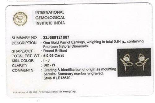 EternalDia IGI Certified Butterfly Element Diamond Accent Stud Earrings in 10kt Rose Gold (0.05 Cttw)