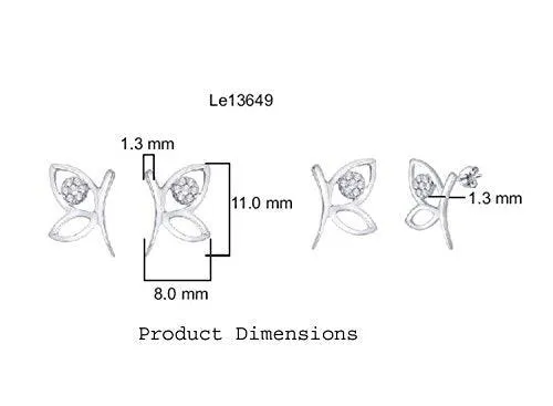 EternalDia IGI Certified Butterfly Element Diamond Accent Stud Earrings in 10kt Rose Gold (0.05 Cttw)