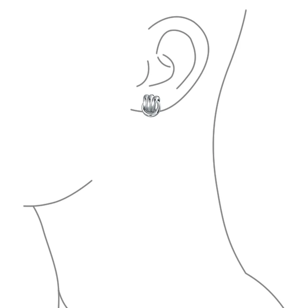 Fashion Rope Cable Love Knot Clip-On Earrings for Non-Pierced Ears SilverGold Tone