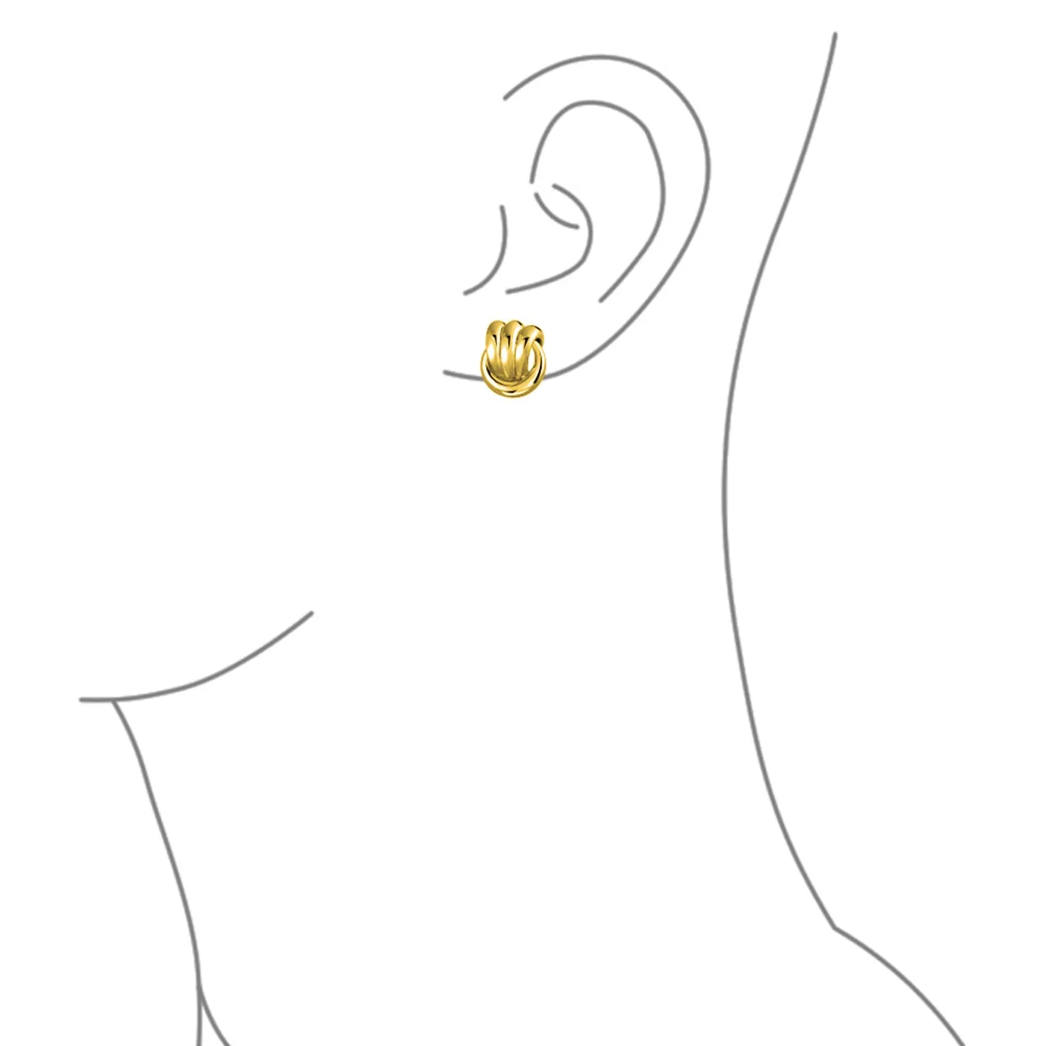 Fashion Rope Cable Love Knot Clip-On Earrings for Non-Pierced Ears SilverGold Tone
