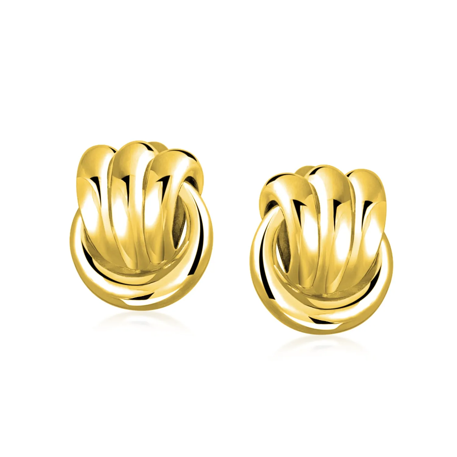 Fashion Rope Cable Love Knot Clip-On Earrings for Non-Pierced Ears SilverGold Tone