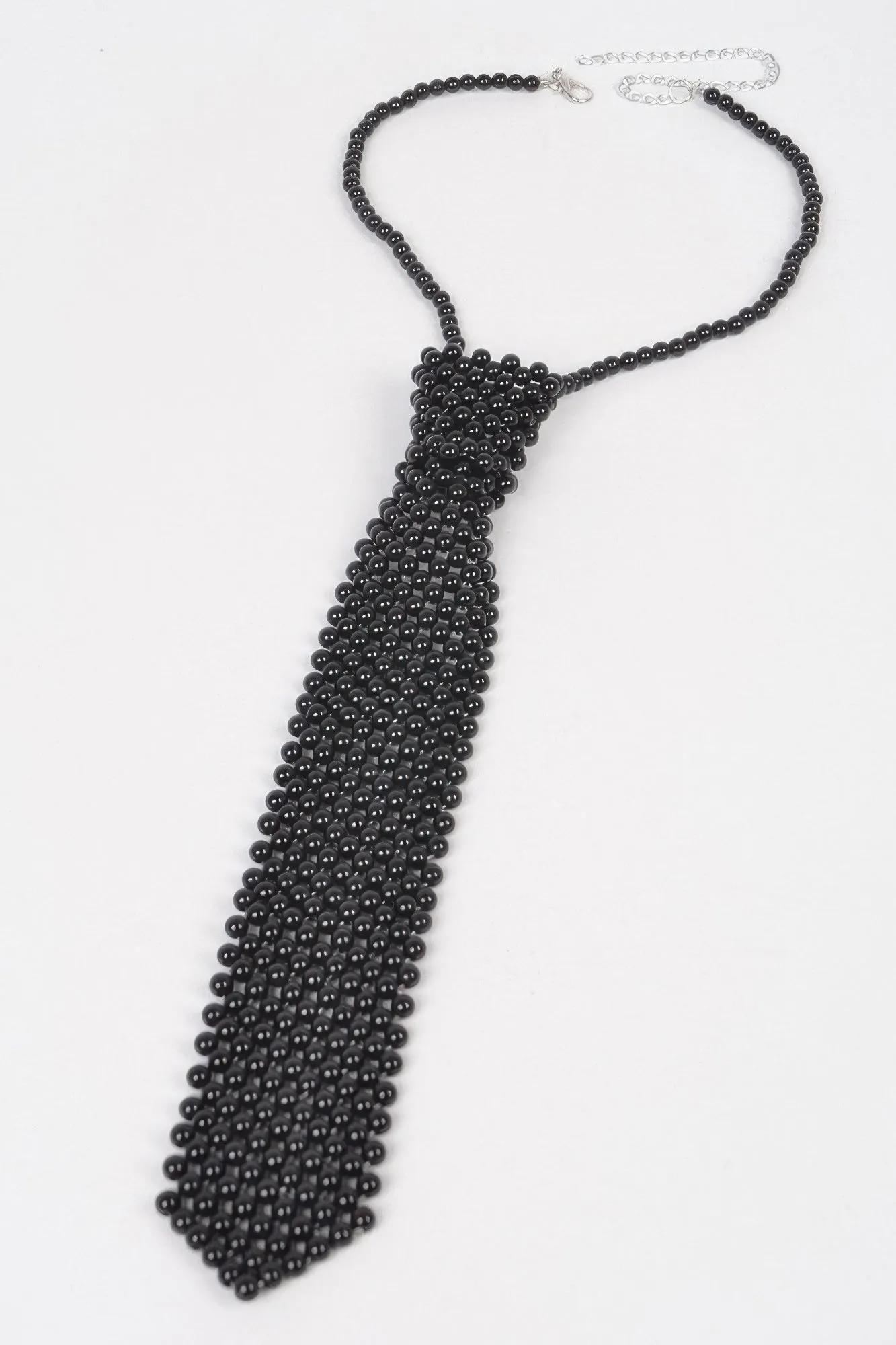 Faux Pearl Polyester Necktie Necklace
