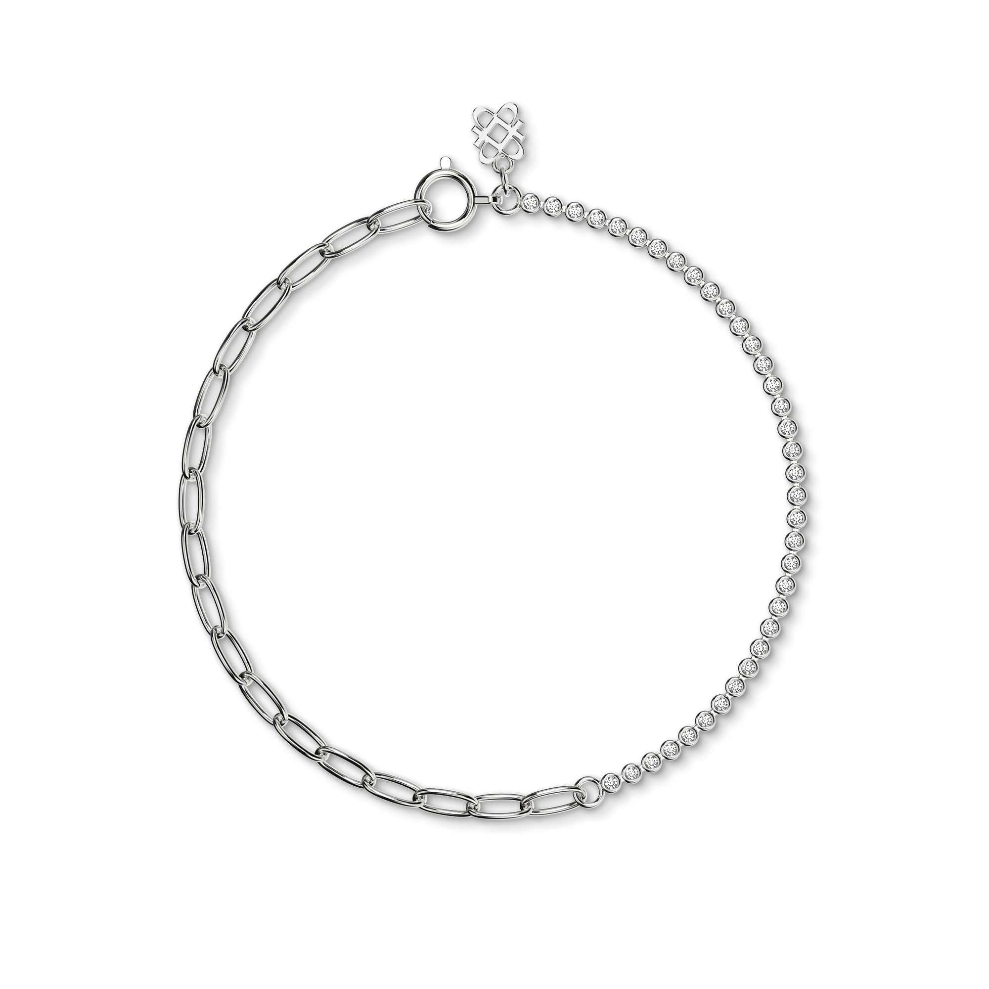 Fusion Diamond Tennis Chain Bracelet