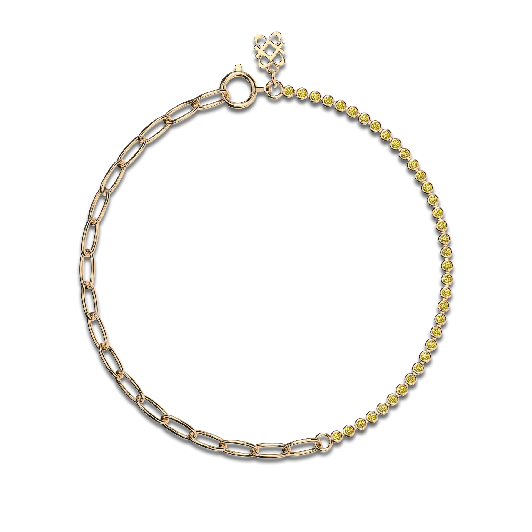 Fusion Diamond Tennis Chain Bracelet
