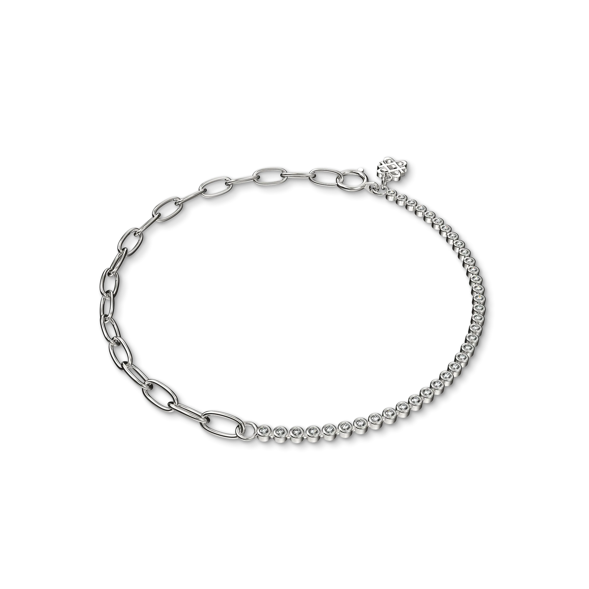 Fusion Diamond Tennis Chain Bracelet