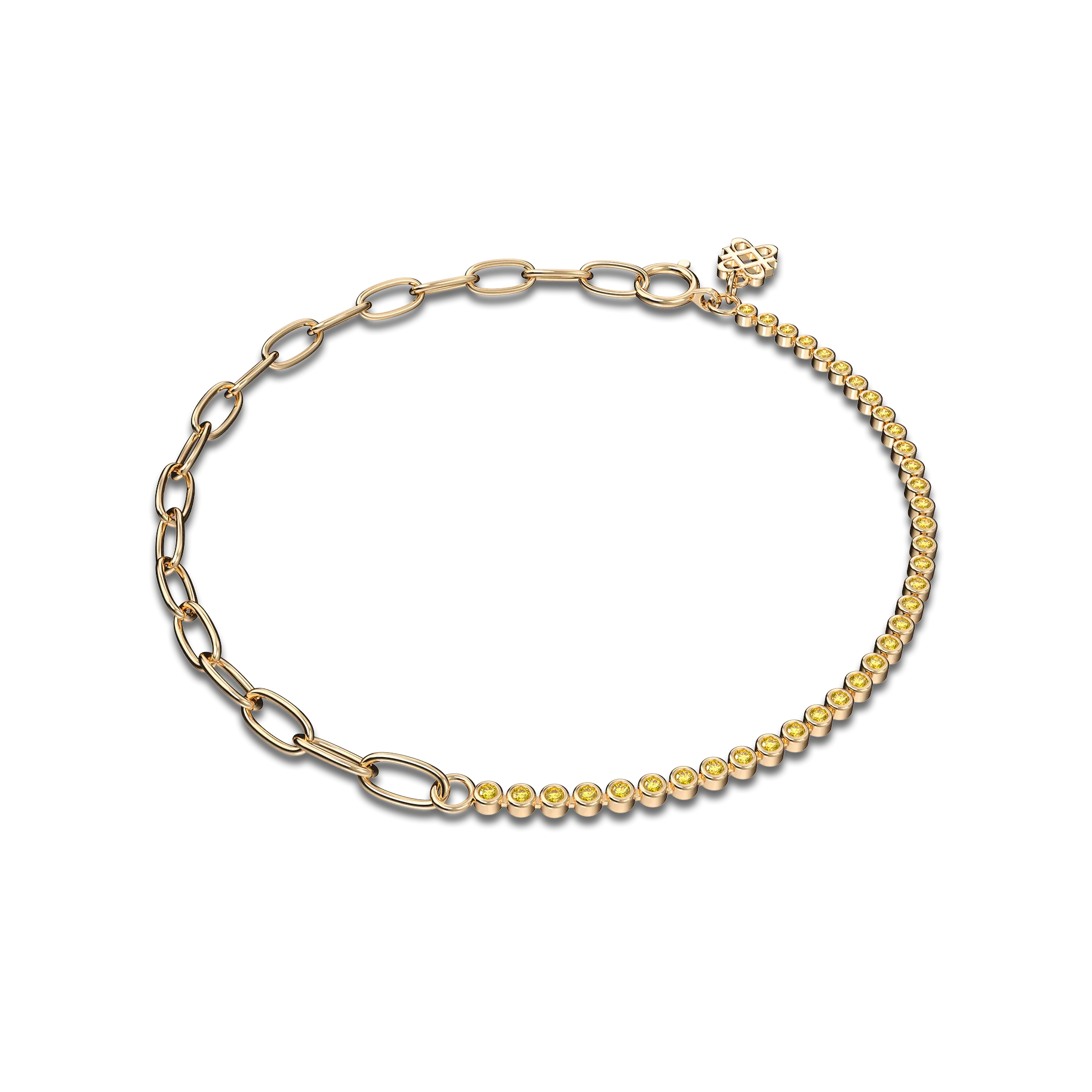 Fusion Diamond Tennis Chain Bracelet