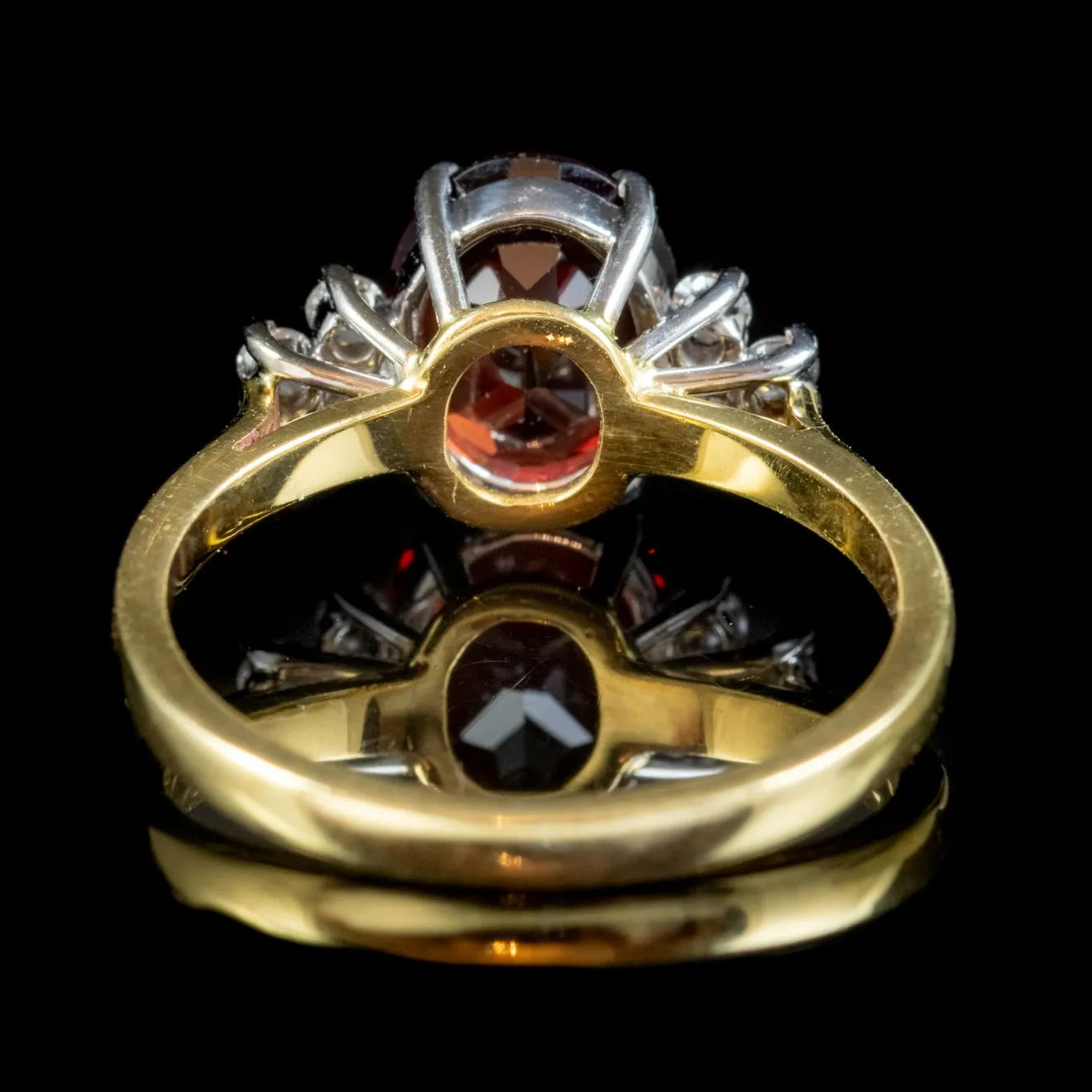 Garnet Diamond Ring 18ct Gold 2.50ct Garnet
