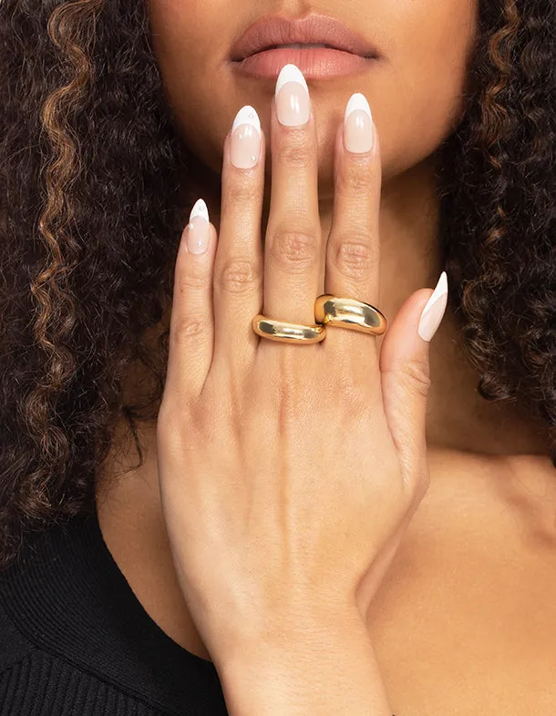 Gold Plated Small & Big Dome Pack Rings