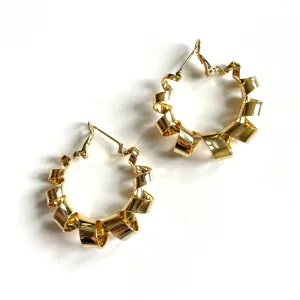 GOLD SPIRAL HOOP EARRINGS