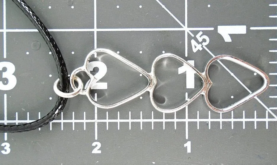 Handcrafted Sterling Silver Heart Pendant – Three Intertwined Hearts with Interchangeable Chains
